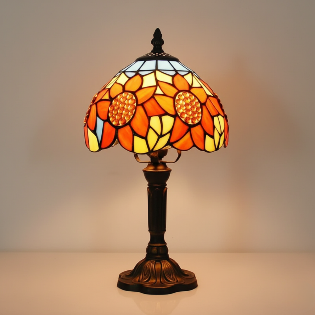 SOLELIA | LAMPKA SZKLANA W STYLU VINTAGE Z SŁONECZNIKIEM