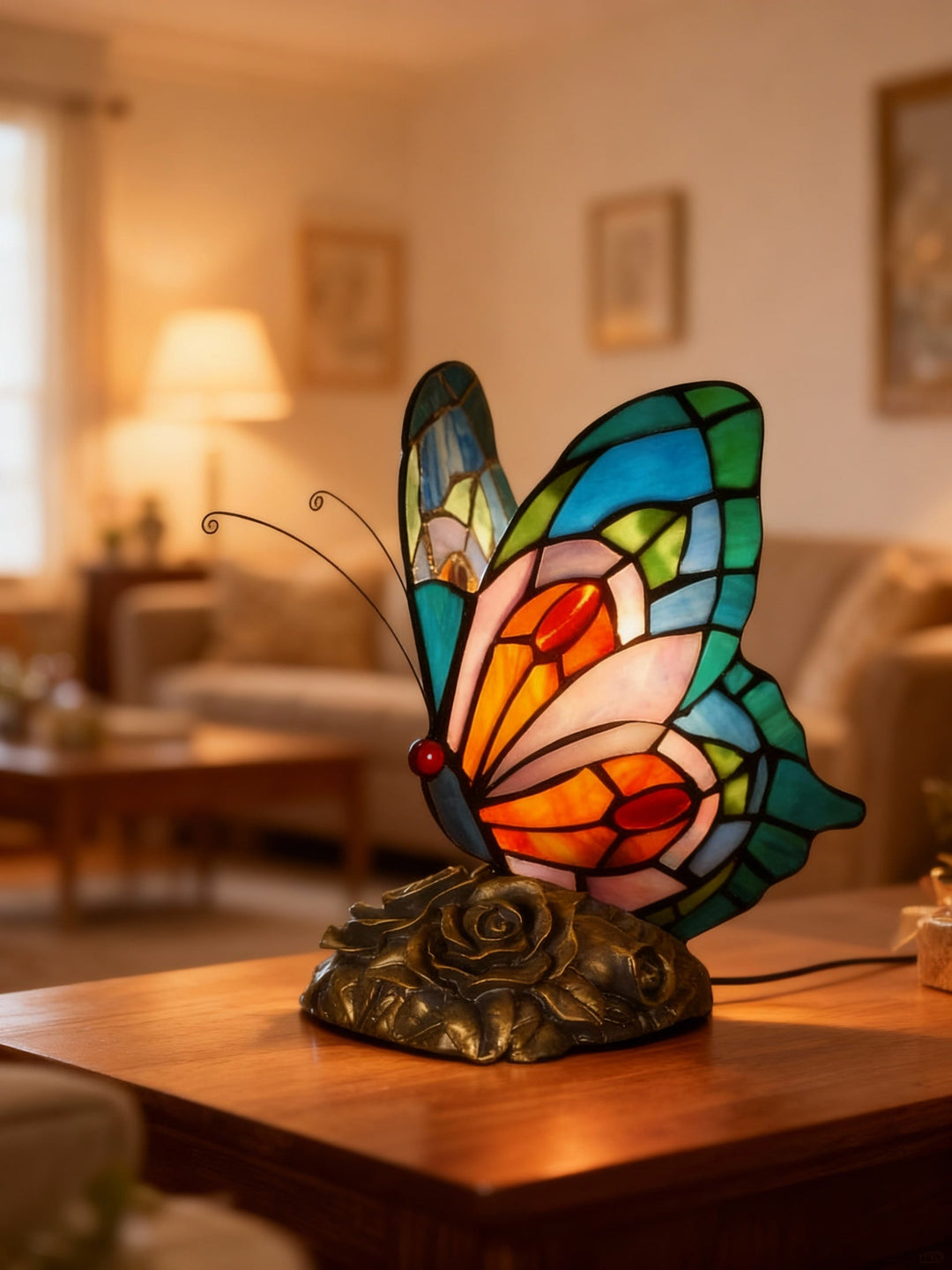 BUTTERGLOW | Ręcznie wykonana lampa szklana z motylem