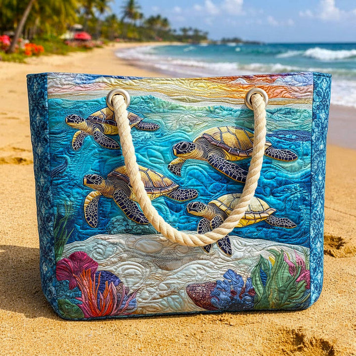 Ręcznie Robiona Torba Plażowa | Żółw Morski