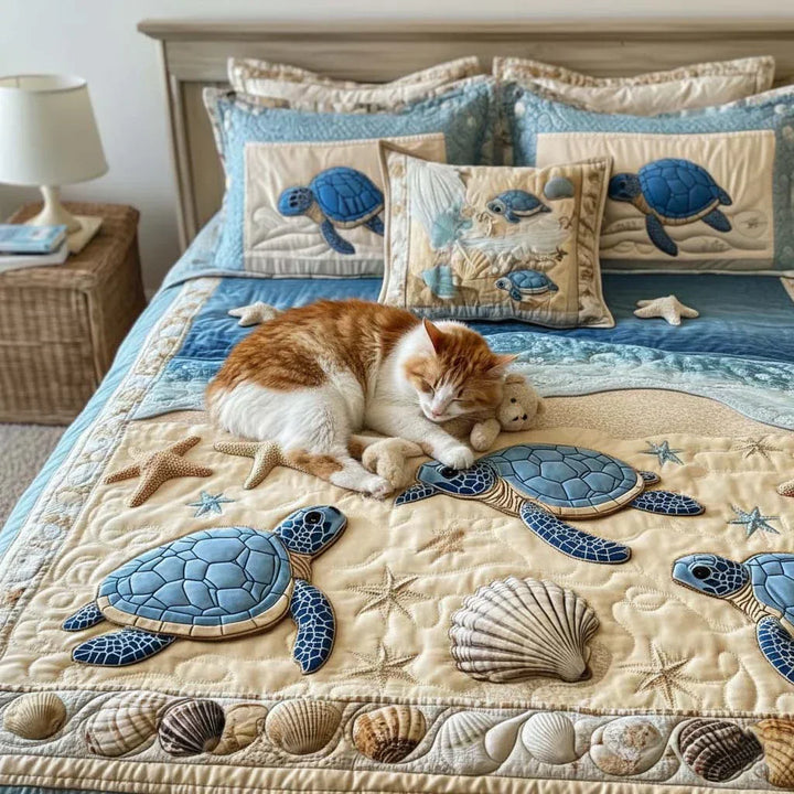 Zestaw pościeli pikowanej 3-częściowy - Fale Oceanu