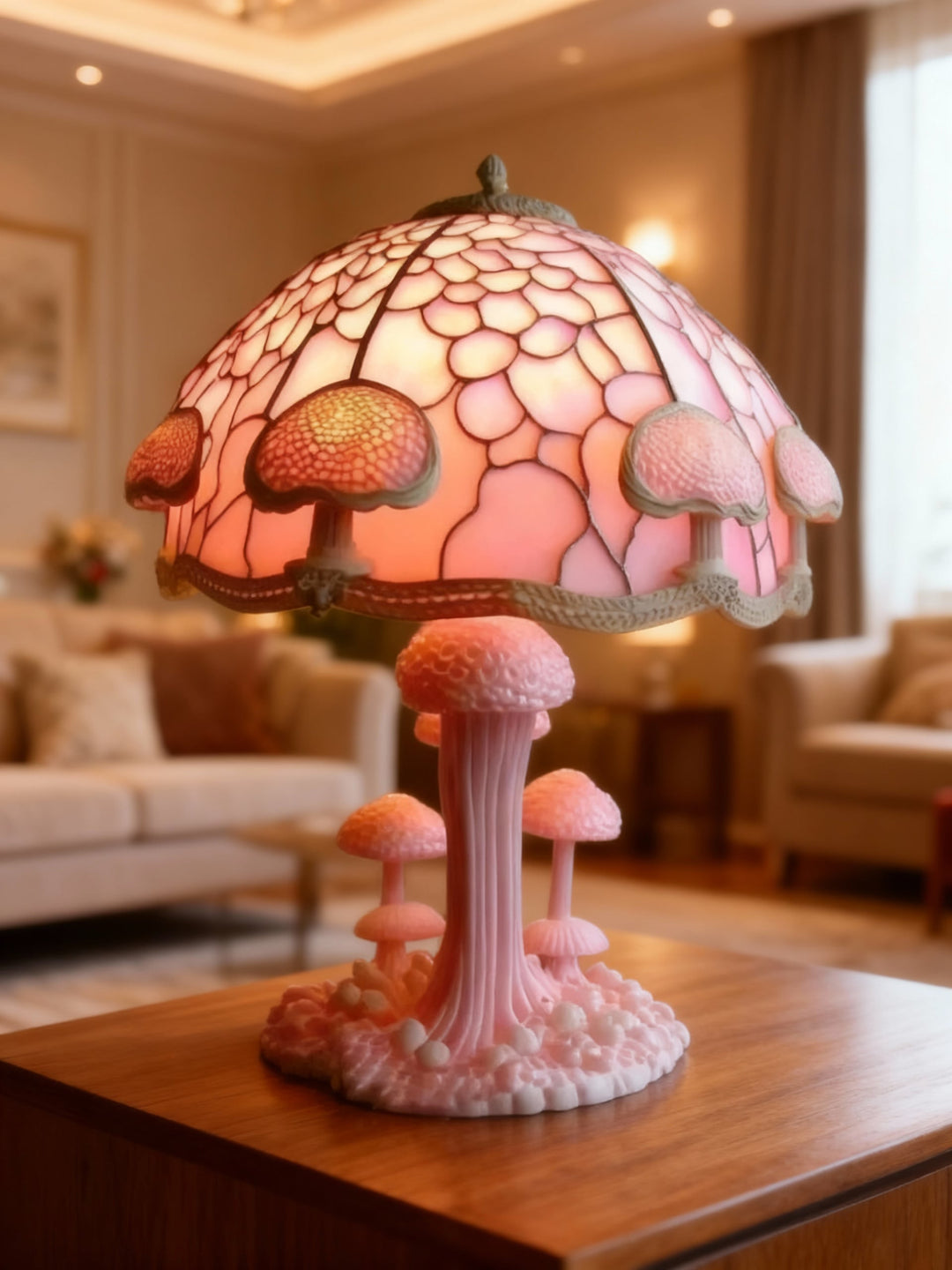 PINKGLOW | Różowa lampa stołowa z delikatnym efektem światła
