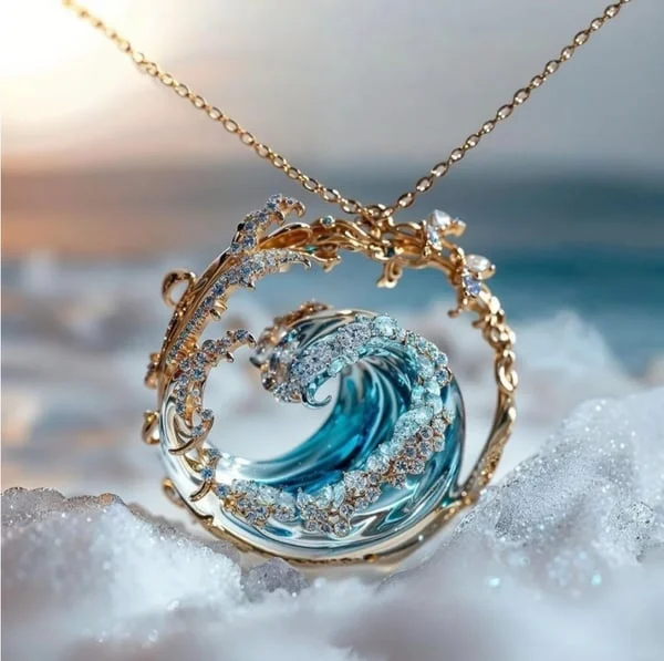 Naszyjnik Ocean w Złocie i Srebrze